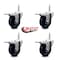Service Caster 35 Inch Solid Polyurethane Swivel 34 Inch Threaded Stem Caster Set with Total Lock Brake SCC-TSTTL20S3514-SPUS-34212-4 - alternate 3